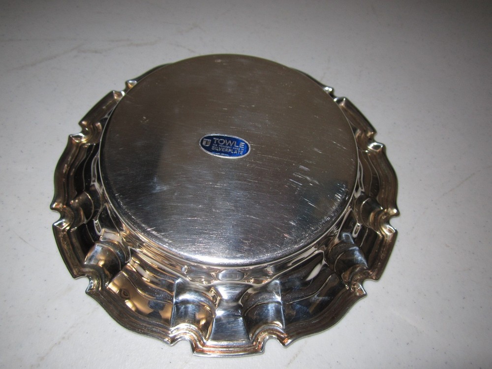 Vintage TOWLE Old Master Silver Plated Wine Champagne Bottle COASTER Cork Insert