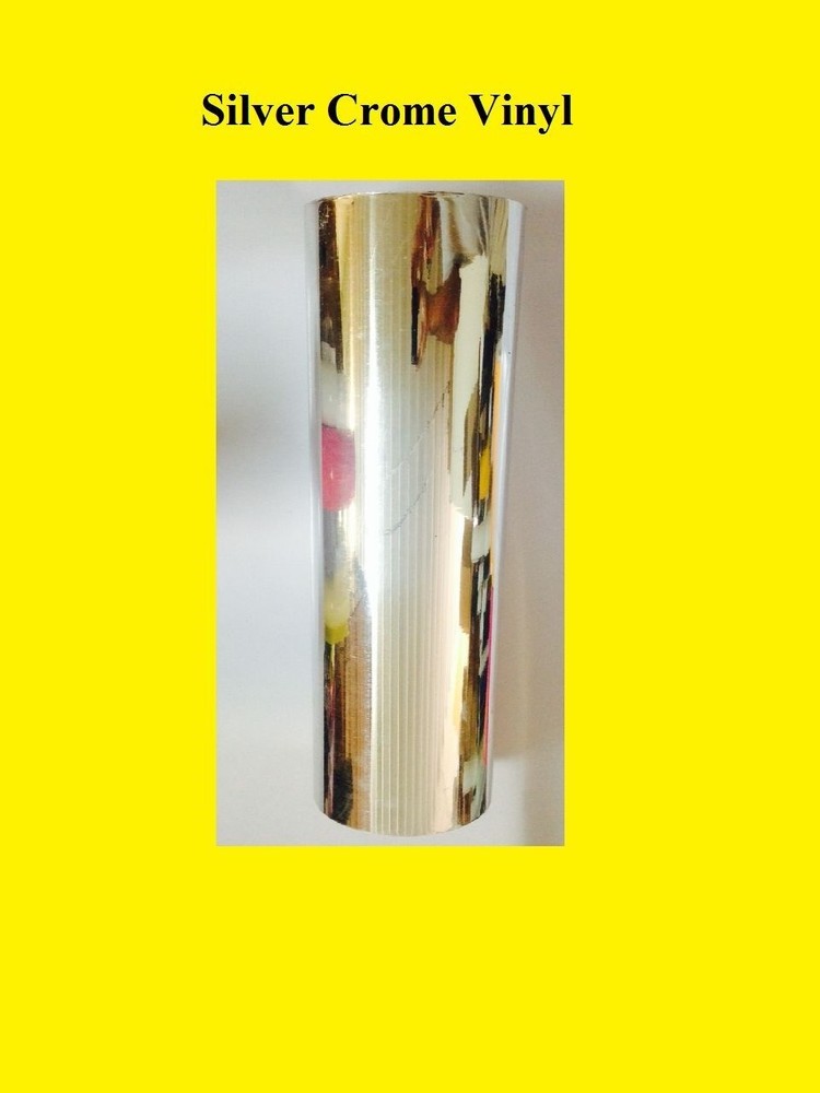 1 Roll Silver Crome vinyl Plotter Cutter 24 inches x 10 ft