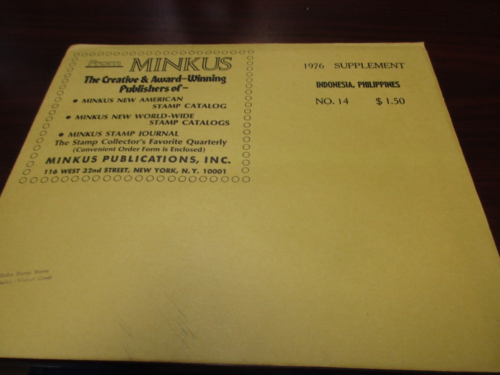 "MINKUS" STAMP ALBUM  1976  SUPPLEMENT  Indonesia, Philippines   W/FREE SHP.