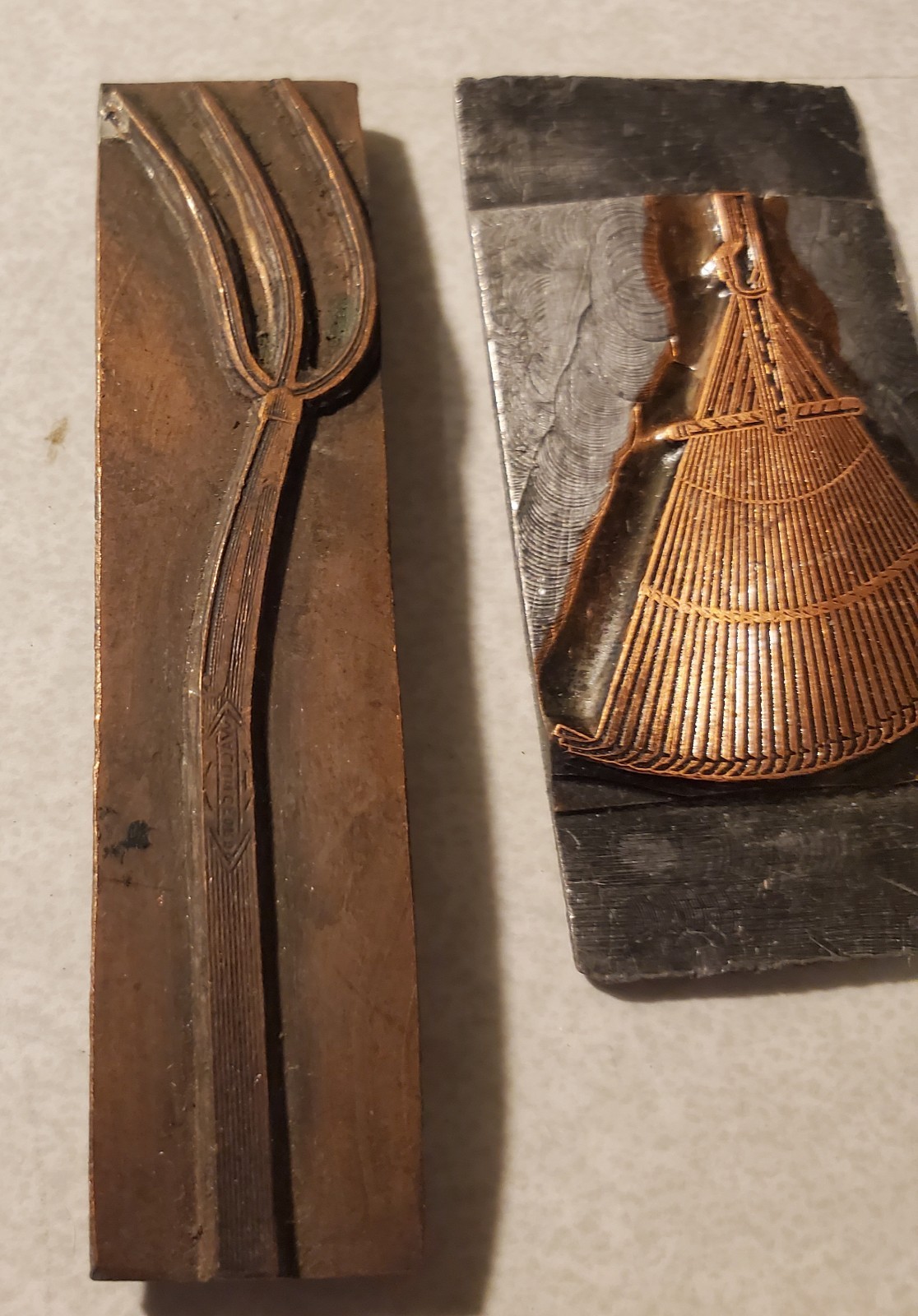 Vintage Letterpress Printing Blocks Gardening Tools