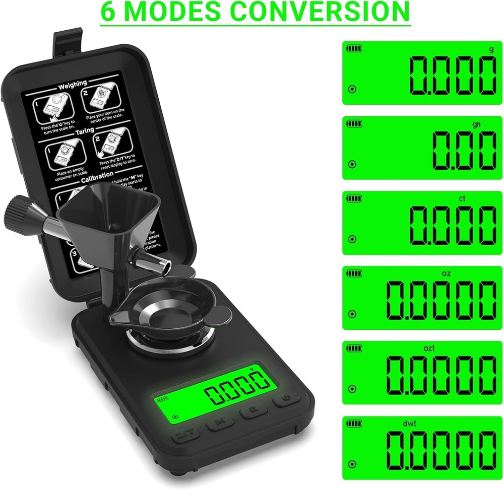 Handheld Reloading Scale 50g with 3 Colored Backlights - Accurate & Easy to Use