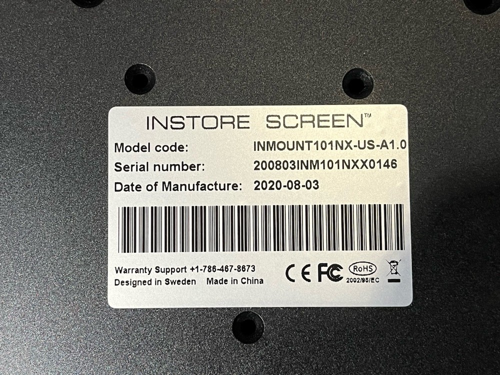 Lenovo Inmount101 Instore Screen Mounting Solution Rear Bracket