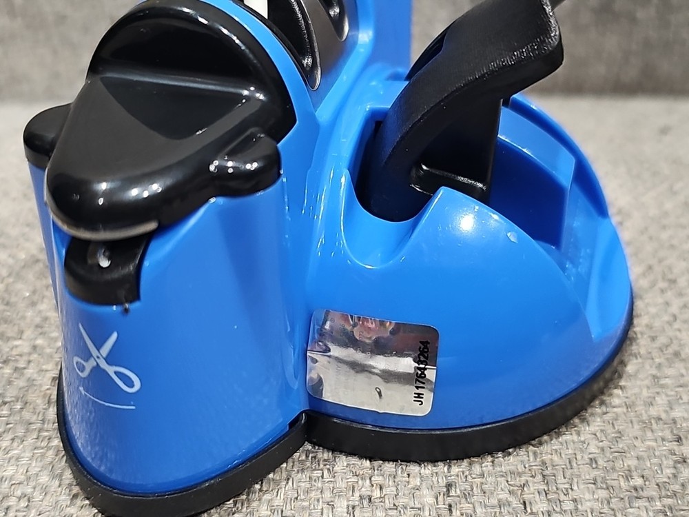NEW SharpShark Knife & Scissors Sharpener Blue with Suction Base Pull Through