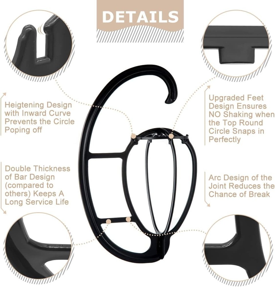 Travel-Friendly Hanging Wig Stand Set for Efficient Drying and Storage