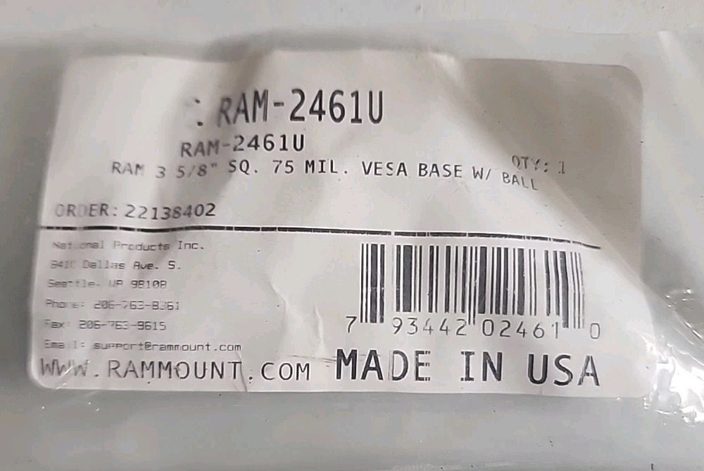 RAM Mounts RAM2461U VESA Plate