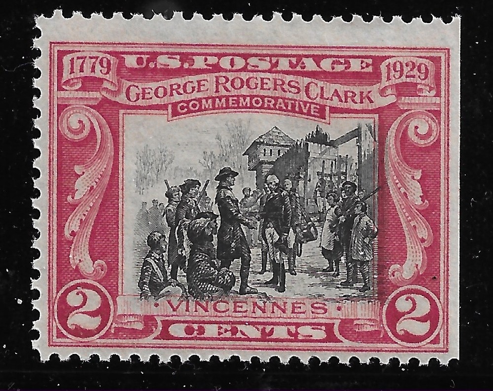* US #651 .02c VIGNETTE SHIFT DOWNWARD AND INTO RIGHT FRAME MNH NICE *