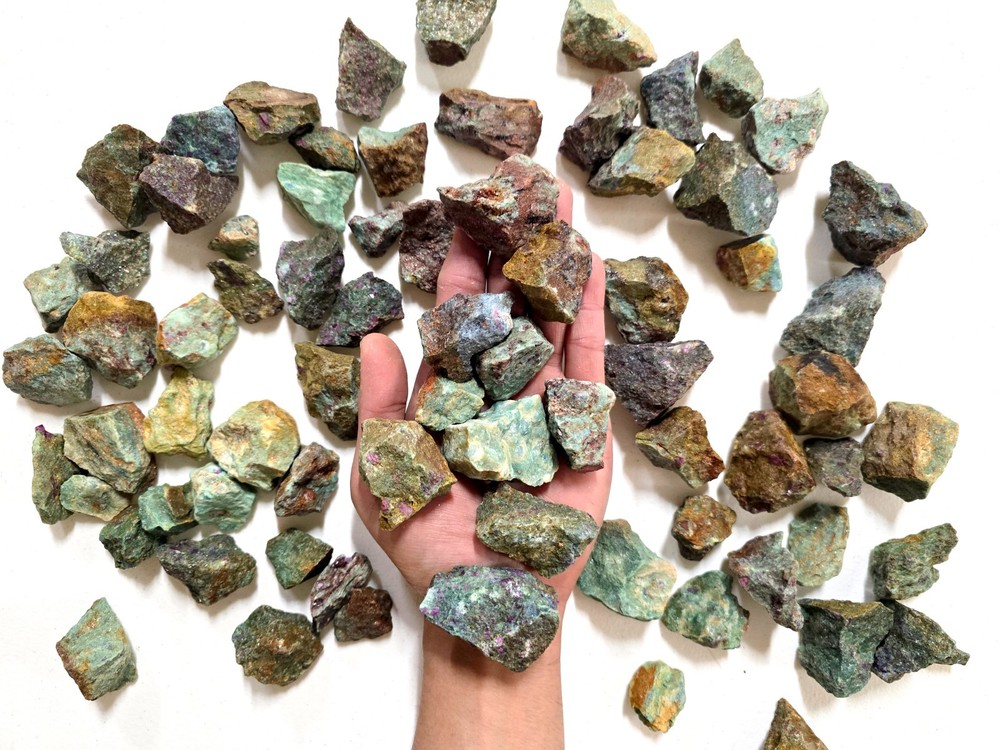 Ruby Zoisite Raw Rough Stones Crystals Bulk for Tumbling Crafting Décor Healing
