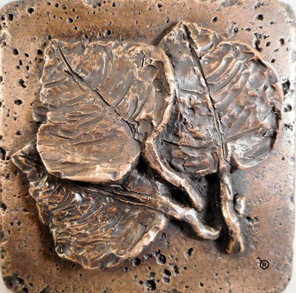 Bronze 4"x4" Leaf #3 Wall Tile