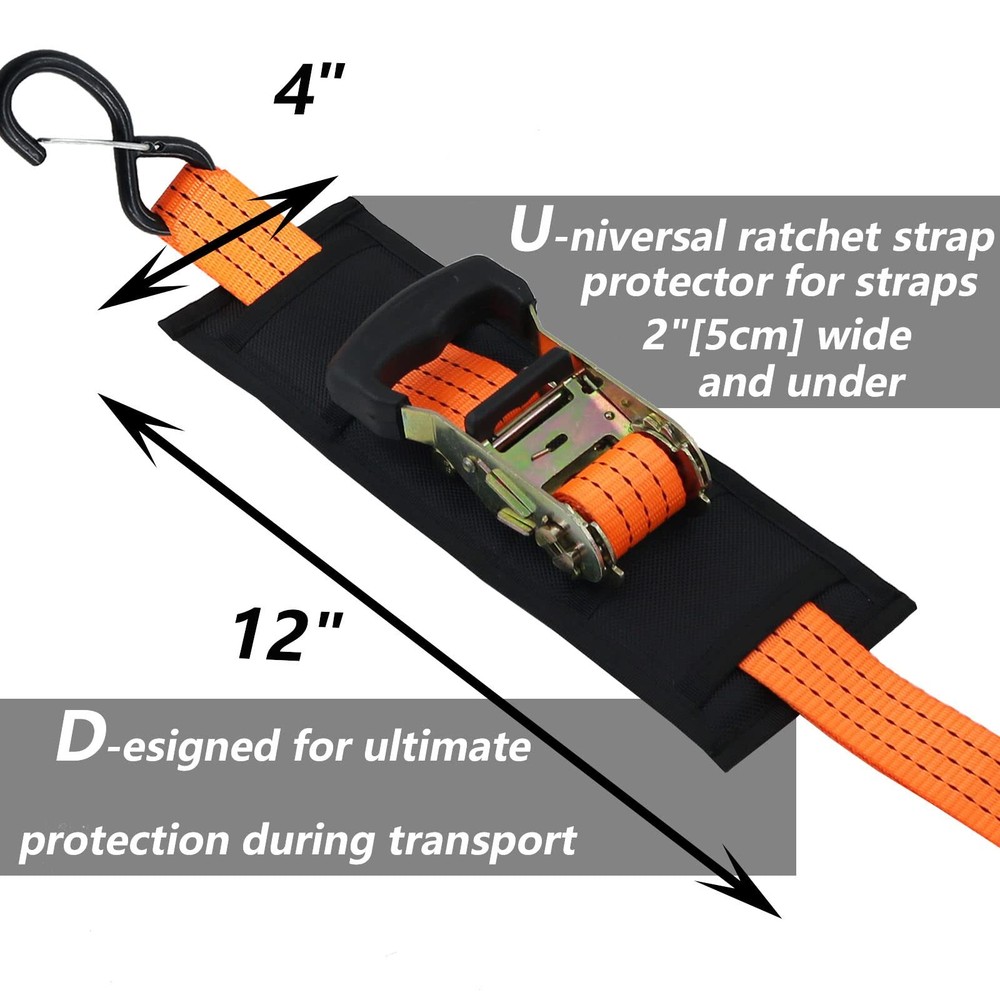 4 Pack Universal Tie Down Strap Protector Sleeve Ratchet Strap Protector Slee...