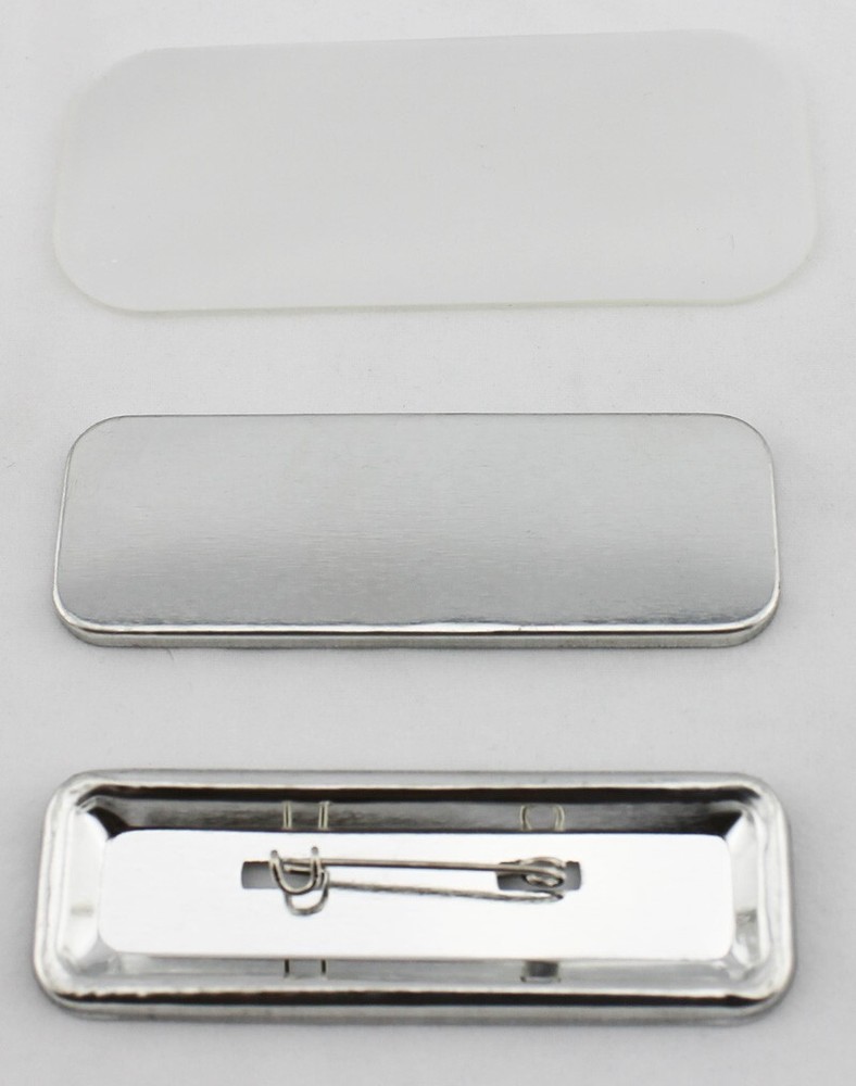 100 Sets/Pack Rectangule 25*70mm Metal Pin Back Button for Button Maker
