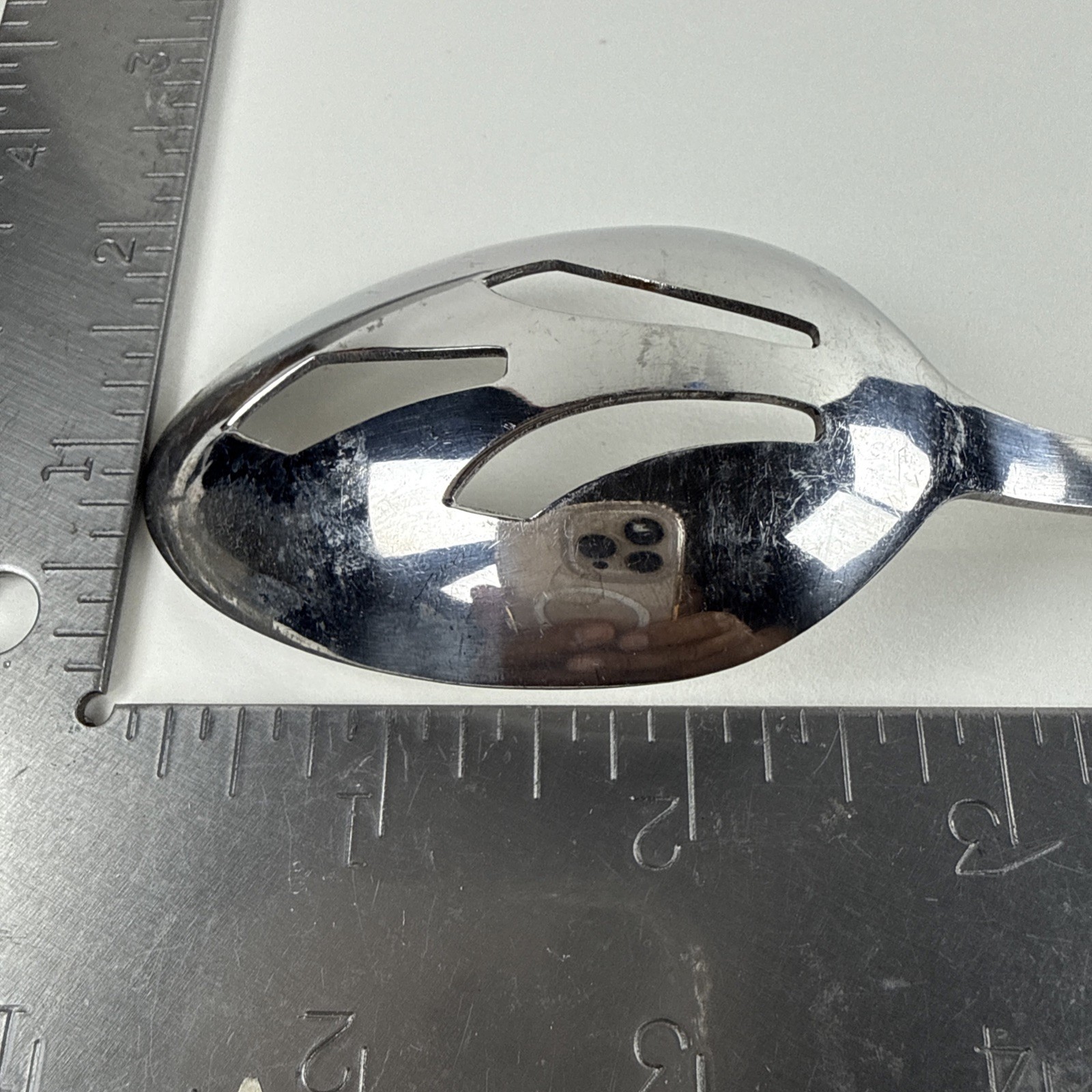 Vtg Stanley Roberts Japan Stainless Steel Serving Set MCM Pierced Spoon Fork 2pc