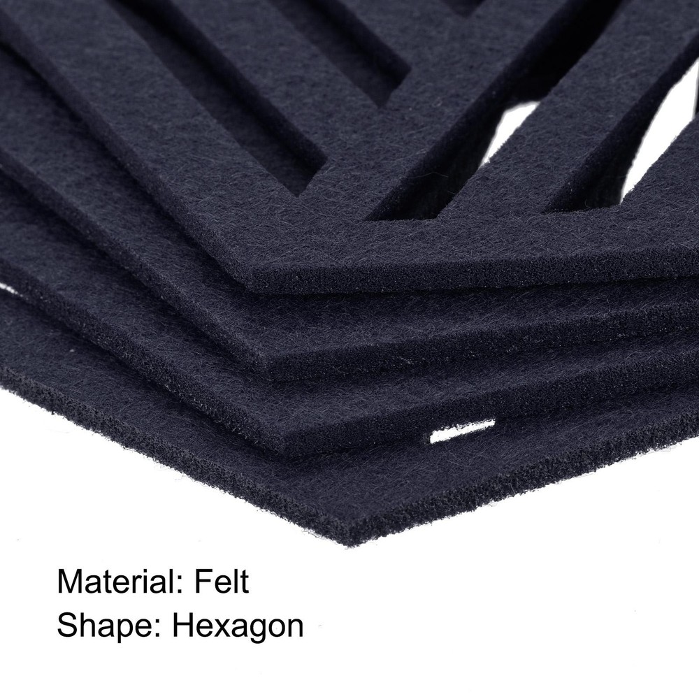 Felt coasters, 4pcs hexagonalagon mat tampons coasters, dark blue