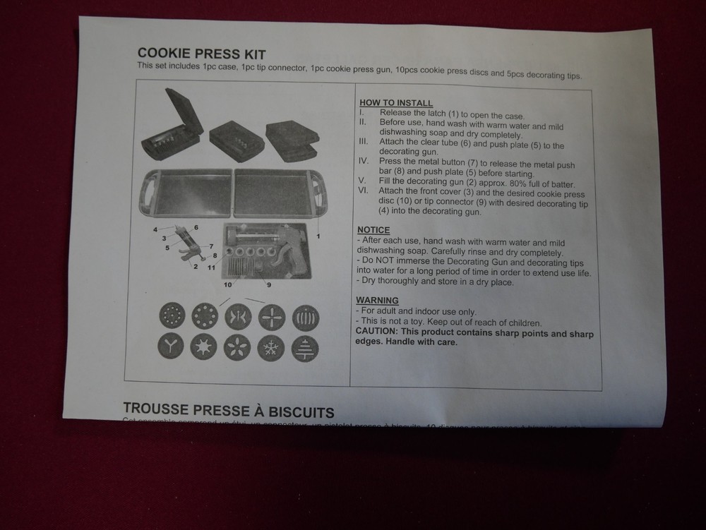 Avon Cookie Press Gun 10 Discs 5 Decorator Tips Case Instructions New