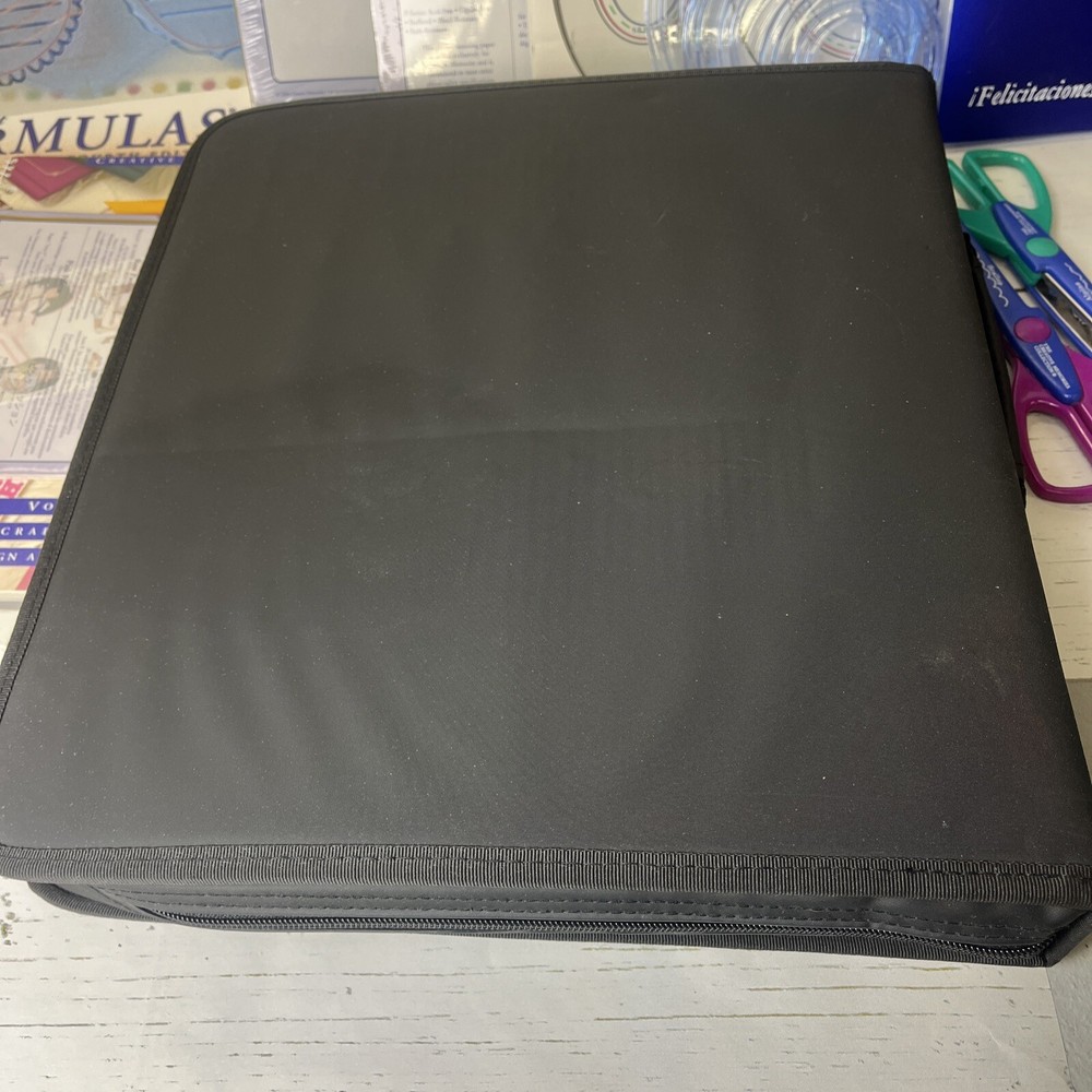 Creative Memories 3-ring Zip Carry Case w Plastic Insert Protectors + EXTRAS