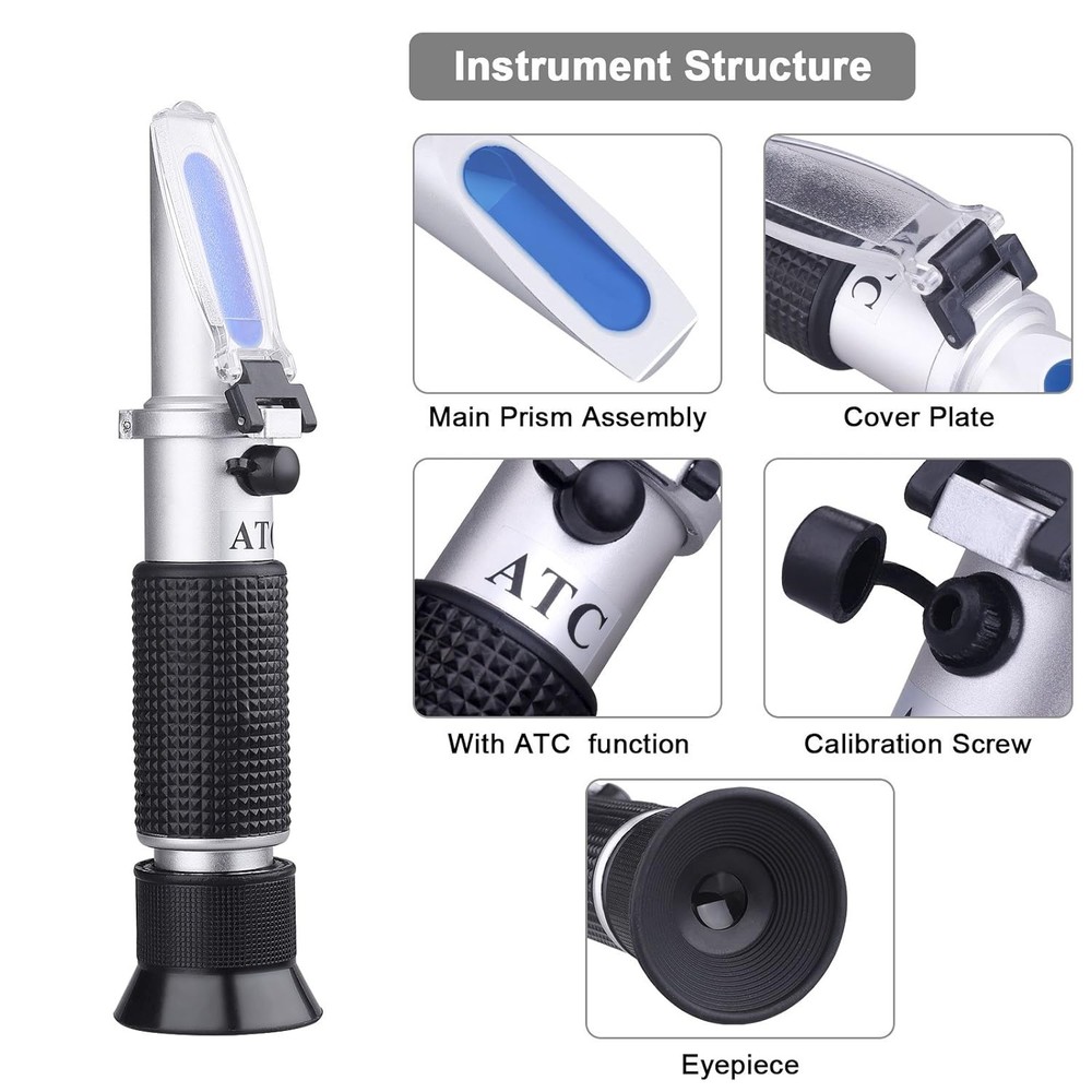 Brix Refractometer with ATC - Tiaoyeer Digital Handheld for...