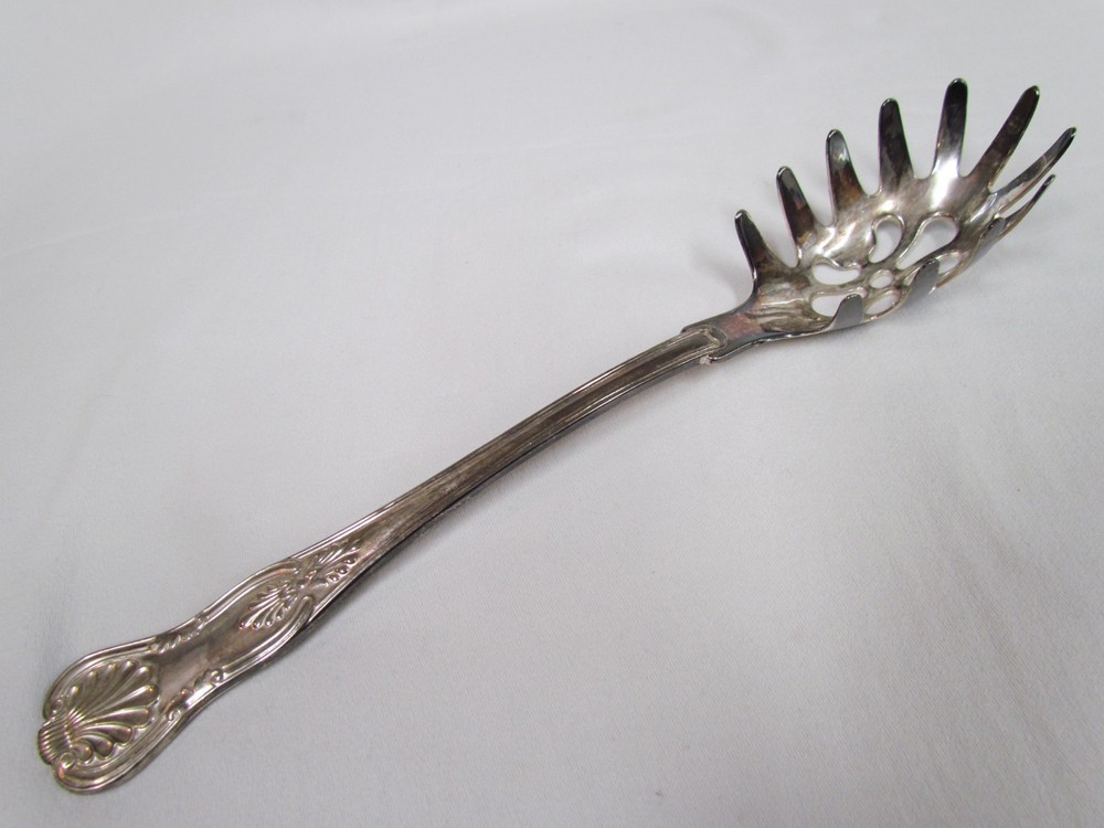 FB Rogers Silverplate Pasta Spaghetti Serving Spoon Fork Utensil Vintage 11"