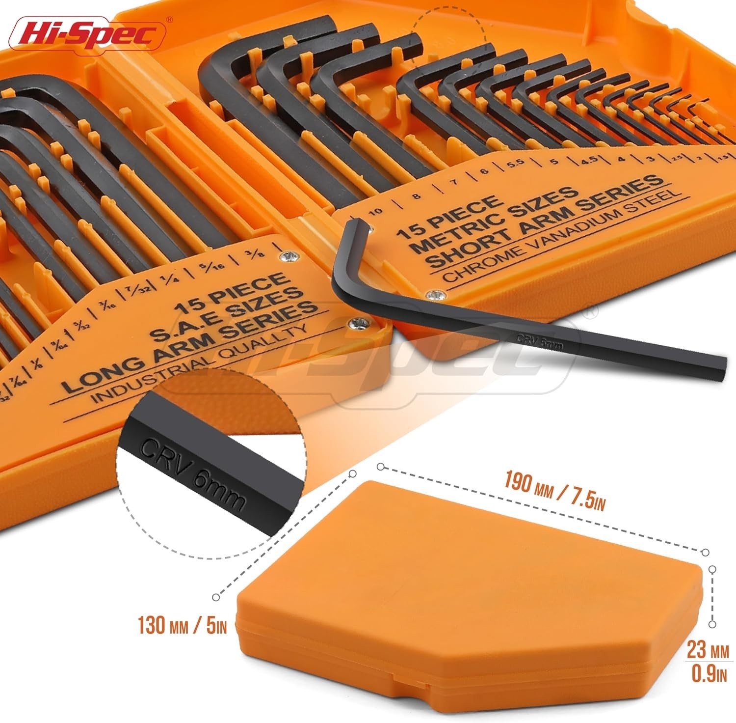 Hi-Spec 30pc SAE and Metric Hex Allen Key Wrench Folding Case Set.