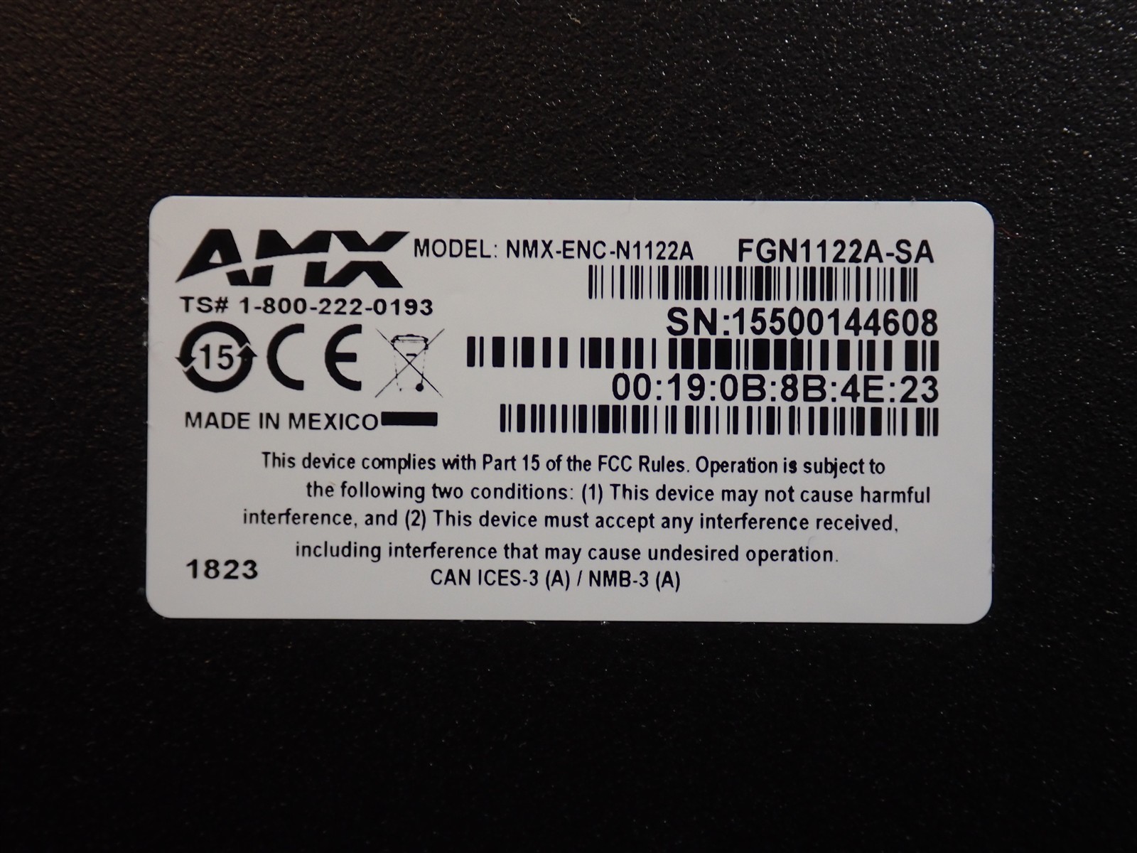 AMX FGN1122A-SA NMX-ENC-N1122A Streaming Video Encoder (S4)