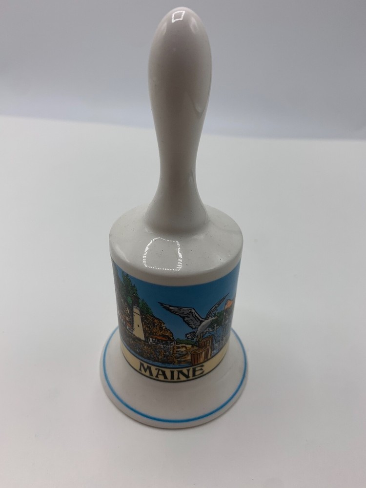 Ceramic Bell Maine Coast White 5" Tall
