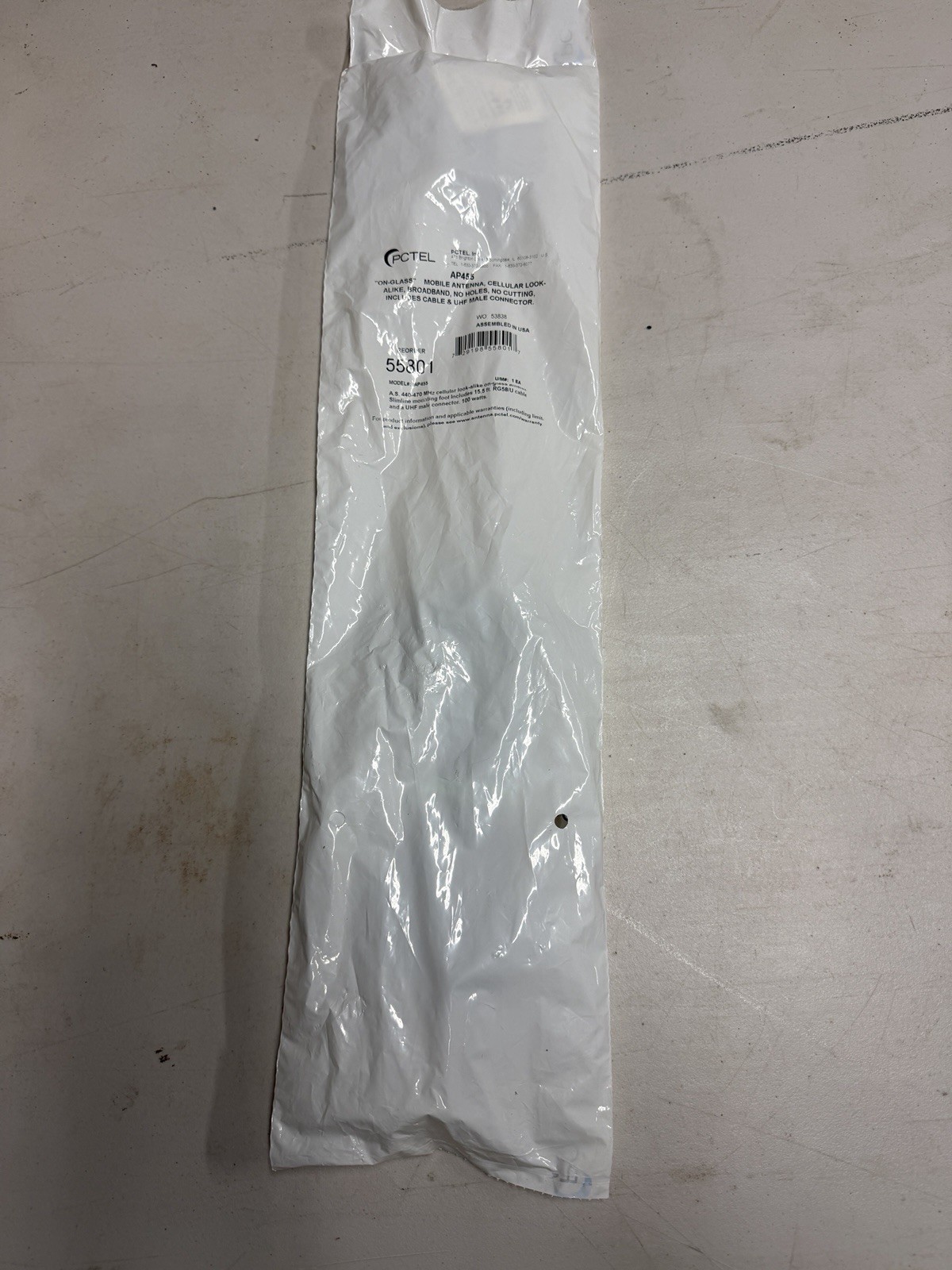 PCTEL AP-455 Coiled Window GLASS Mount UHF ANTENNA 440-470MHZ Two Way Radio