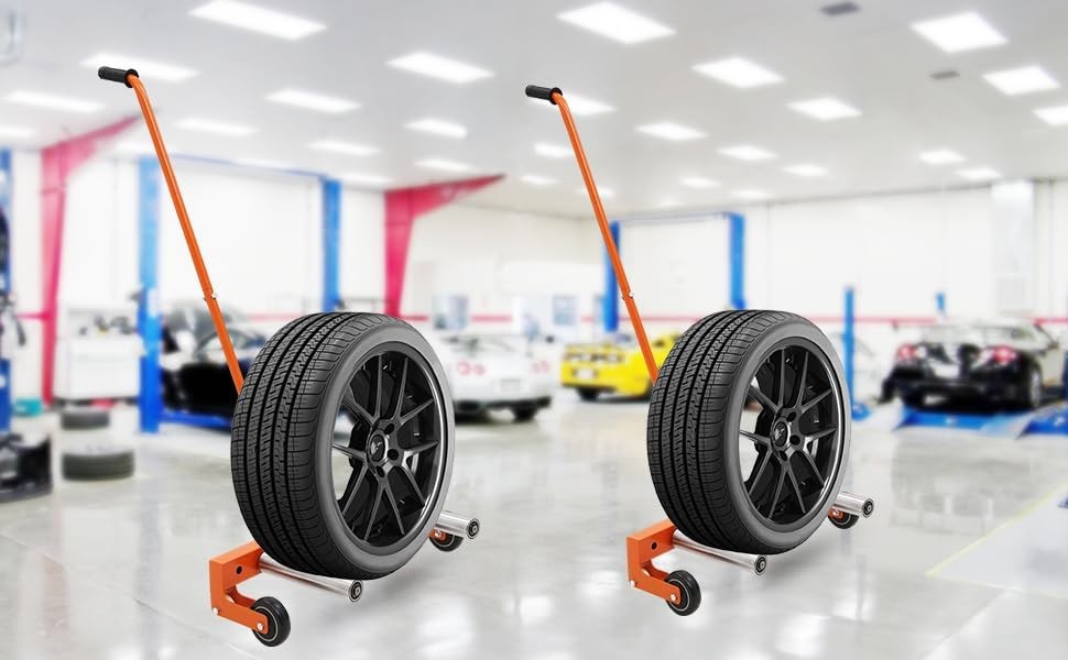 Adjustable Tire Wheel Dolly Cart 330 lbs for 6.5–24.5" Tires Moving Wheel Lift