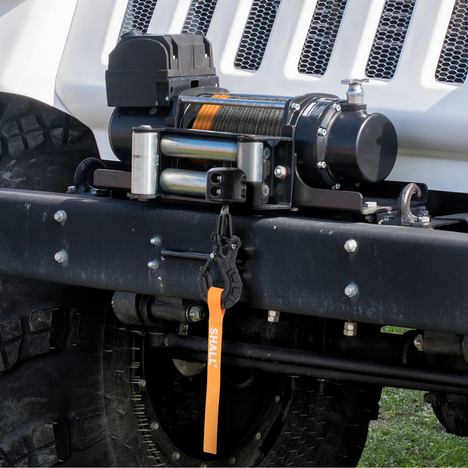 SHALL 1/4"x50 ft Synthetic Winch Rope 10,000LBS Winch Line for ATV UTV Offroad