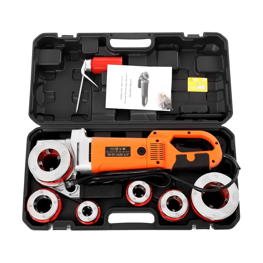 Handheld Electric Pipe Threader Threading Machine W/6 Pipe Cutter 1/2" - 2" USA