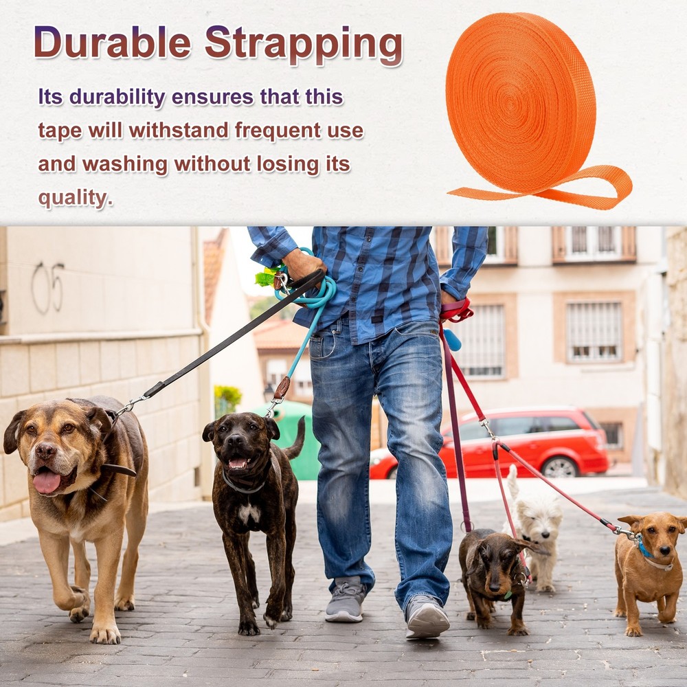 Nylon Webbing Strap, 22 Yards x 1" Polypropylene Flat Webbing Strap (Orange)