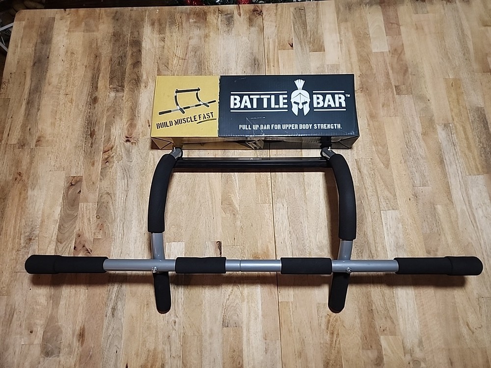 BATTLE BAR Pull Up Bar for Upper Body Workout Push Ups Strength Training