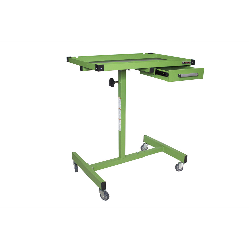 K Tool 75108 Adjustable Teardown Worktable with Drawer and Rolling Casters