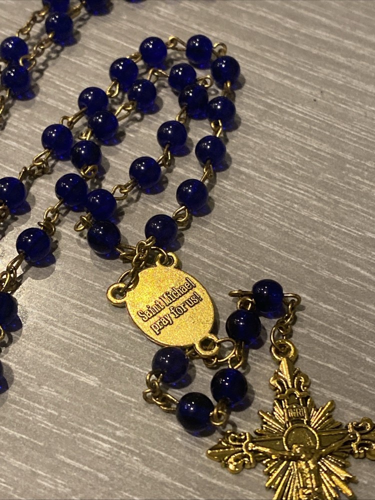 Saint Michael Blessed Catholic Rosary Necklace