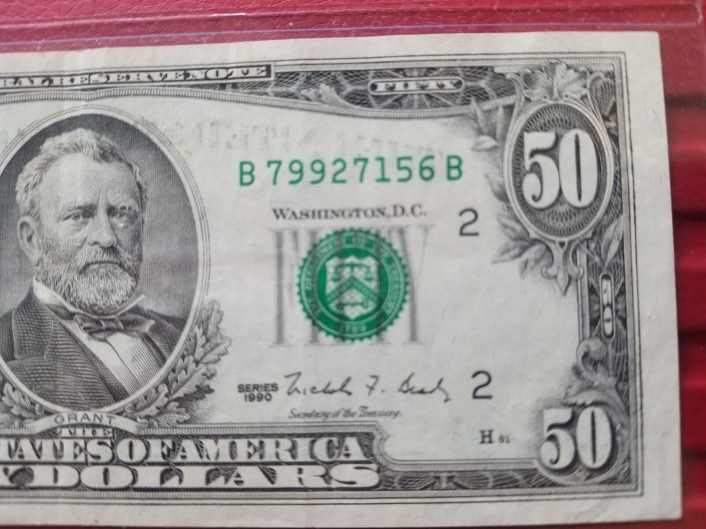 $50 Wet Ink Transfer/Ink Bleed, & Offset Print Error Note, Nice AU Bill