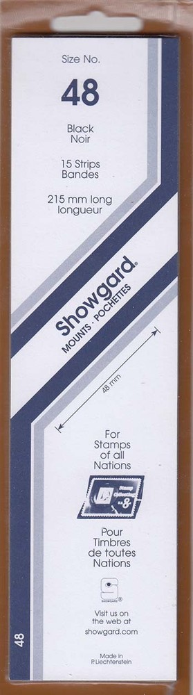 15 Showgard BLACK Stamp Mounts 48mm Canada Regular Issues & Commemorative Blocks