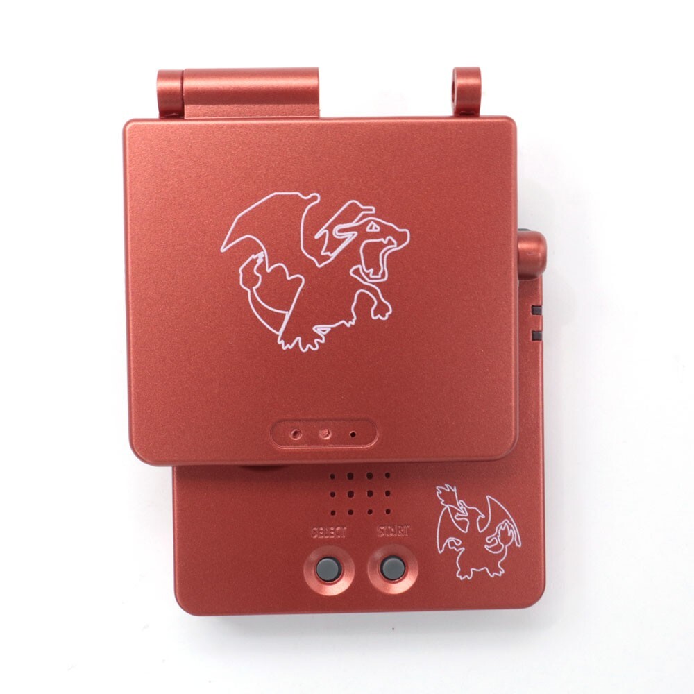 Drop in V5 IPS Game Boy GBA SP Backlight Pre Laminated Screen +Charizard Shell