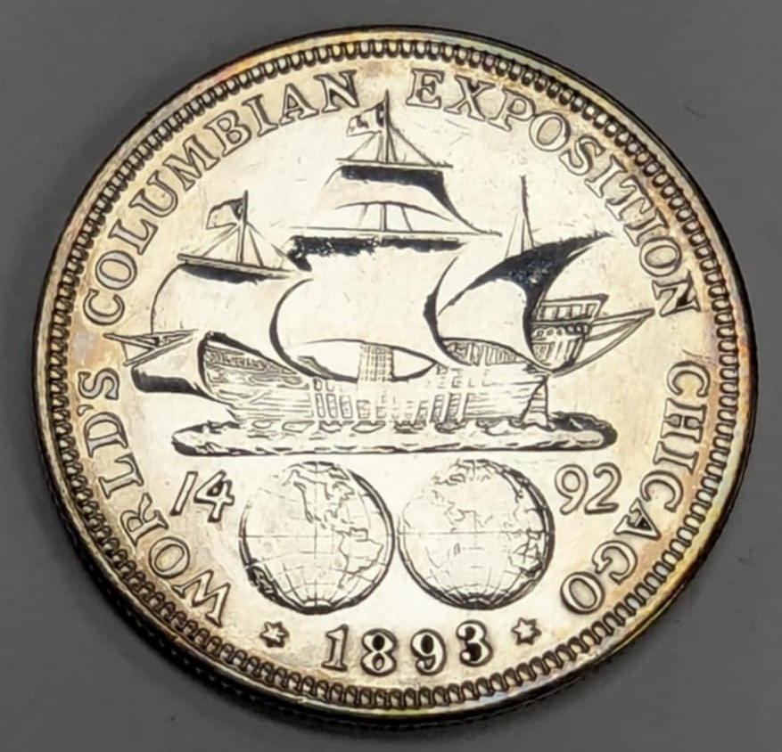 1893 Columbian Exposition Commemorative Half Dollar Cleaned