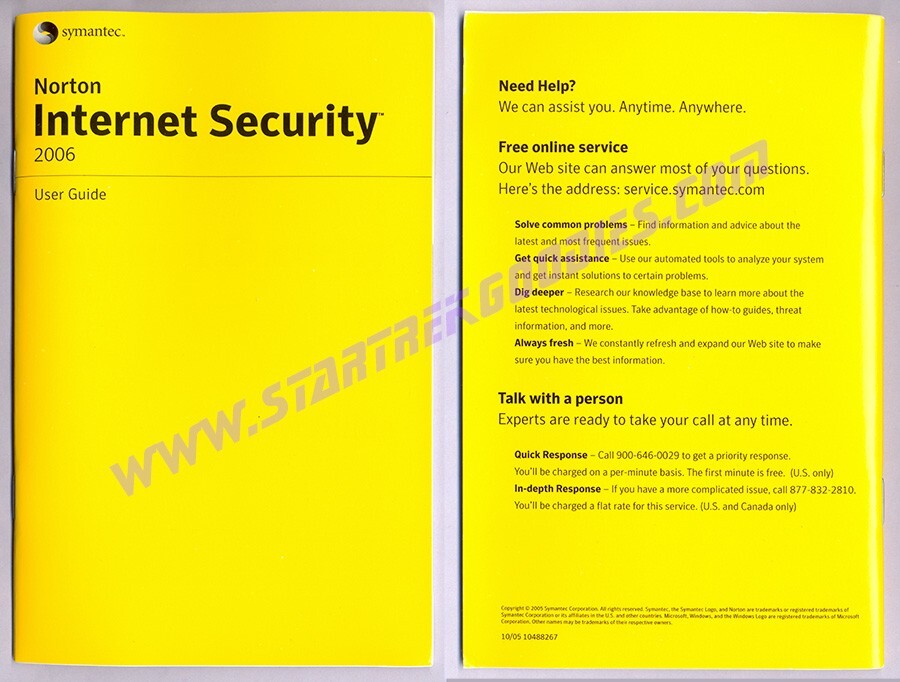 Symantic NORTON INTERNET SECURITY 2006 Basic Ed. w/CD, User Guide & Product Key!