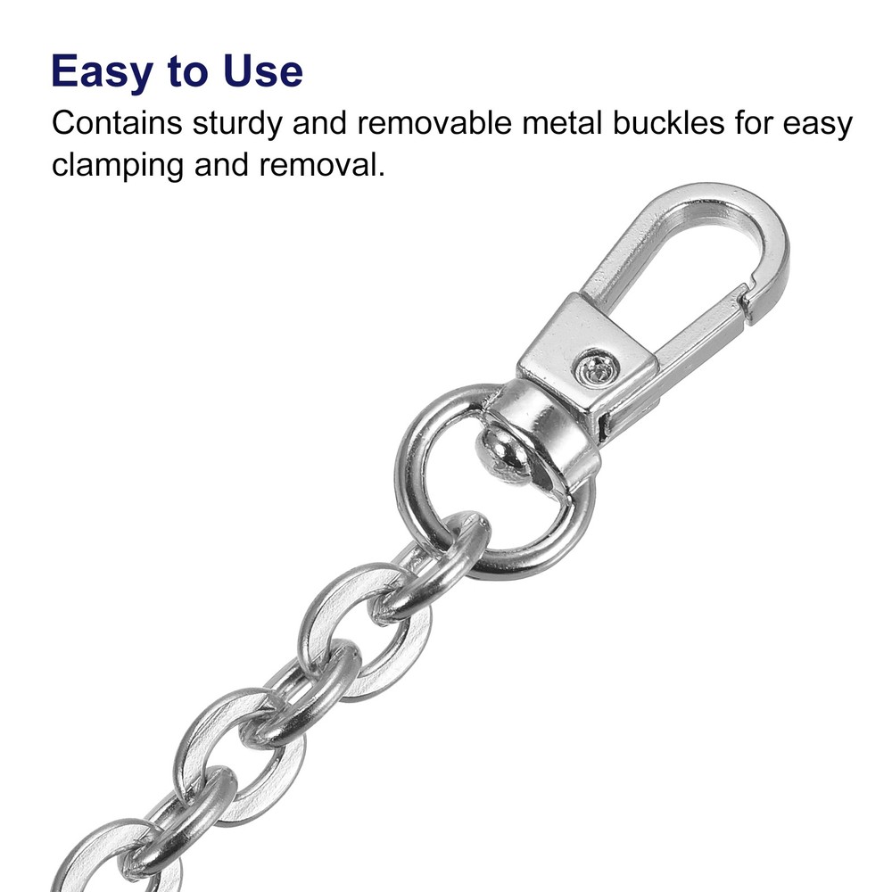 47"x0.24" Purse Chain Strap, Purse Handle Shoulder Replacement Strap(Silver)