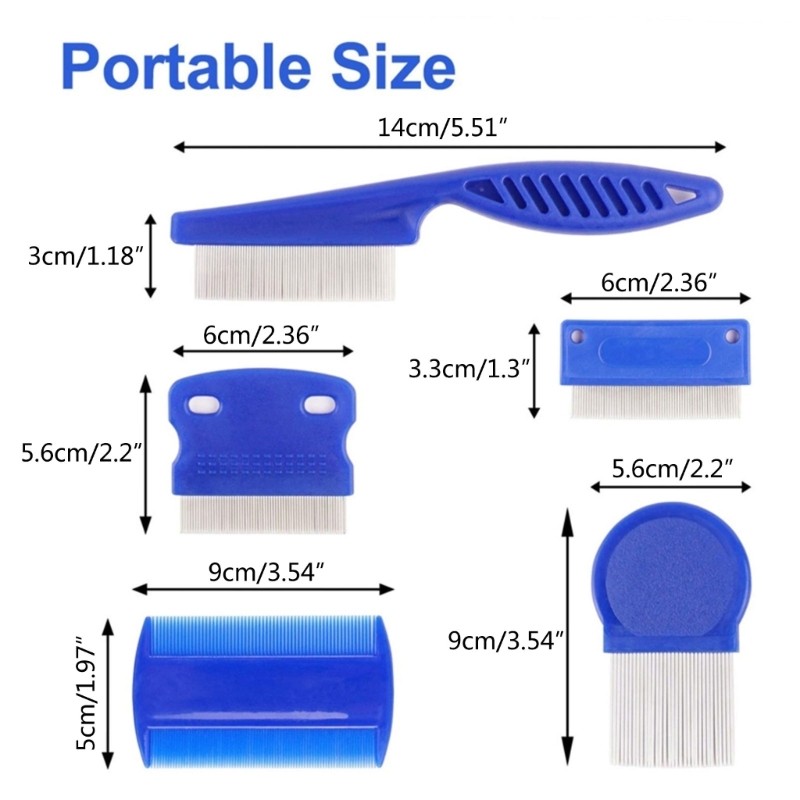 Flea Comb with Rounded Metal Teeth Durable Pet Tear Stain Remover Combs