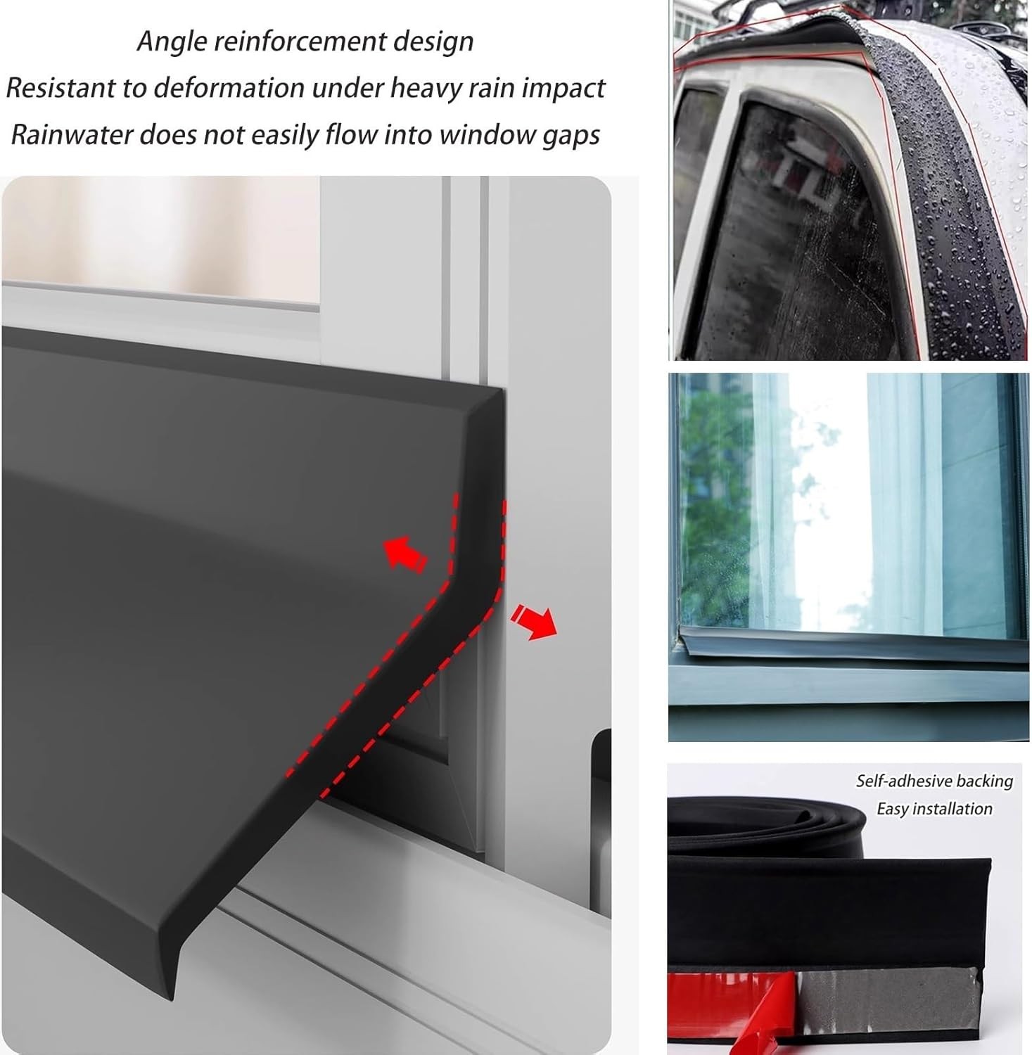8.2FT Window Guard Seal Strip Trim Rain Deflector for Home Sliding Windows
