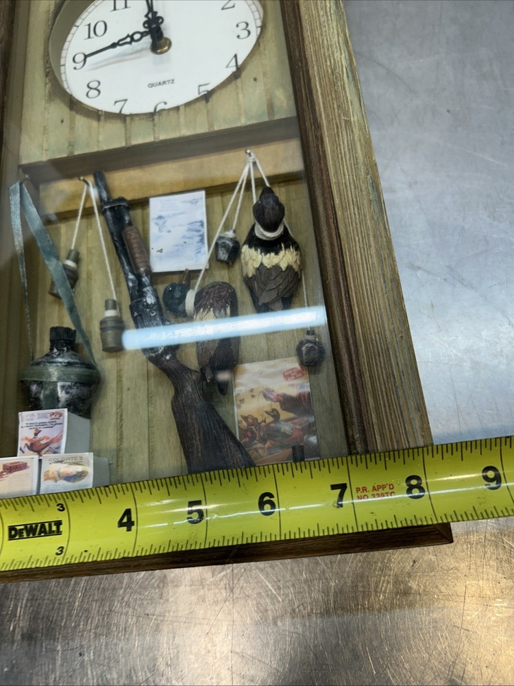 Vintage Duck Hunter Themed Shadowbox Wall Clock