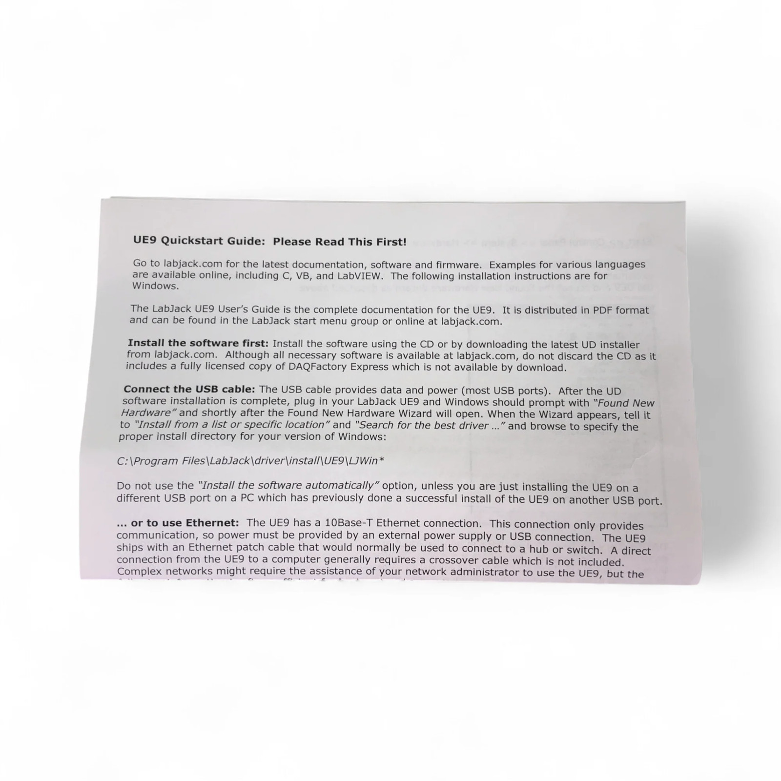 LabJack UE9 Data Acquisition Module w Software 117257 (Best Offer!)