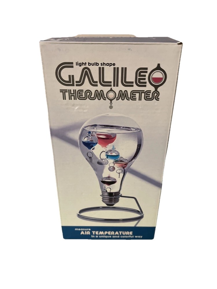 Three Hands Galileo Light Bulb Shape Thermometer New In Box!