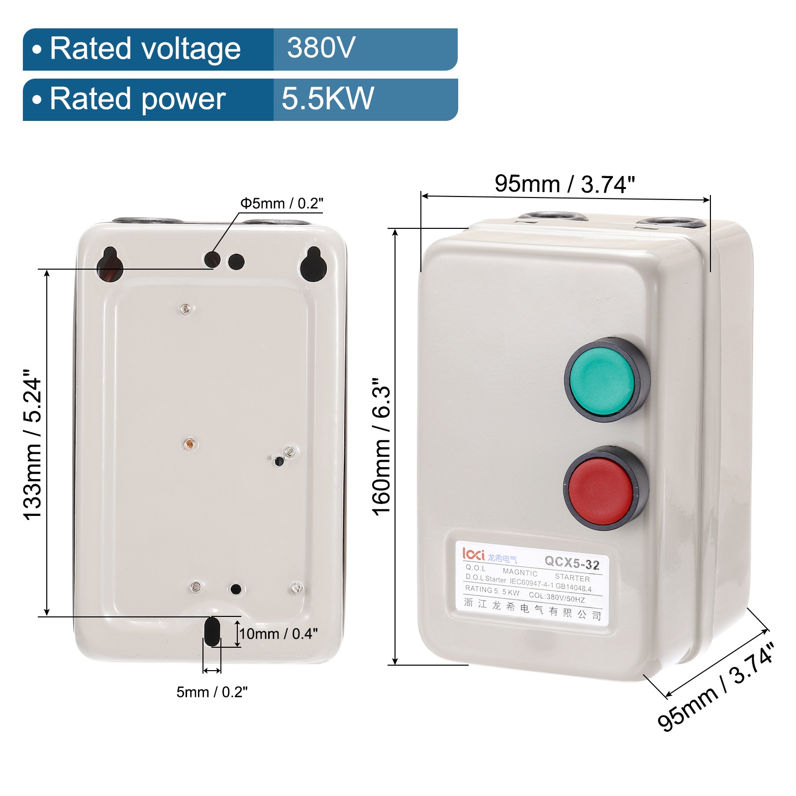 380V 5.5KW 7.5HP 3 Phase Magnetic Starter for Air Compressor Magnetic Switch
