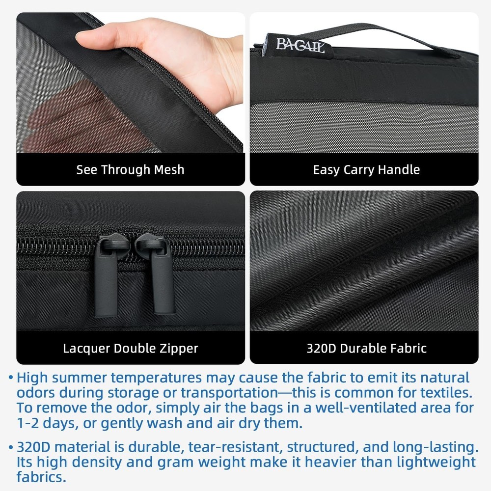 4 Set/6 Set/8 Set Compression Packing Cubes Travel Accessories Expandable Pac...