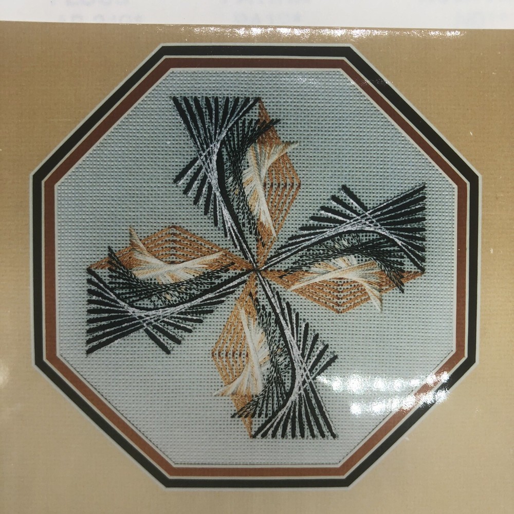 Vtg La Mancha Ruth Dilts Needlepoint String Art Geometric Pattern Only 1991