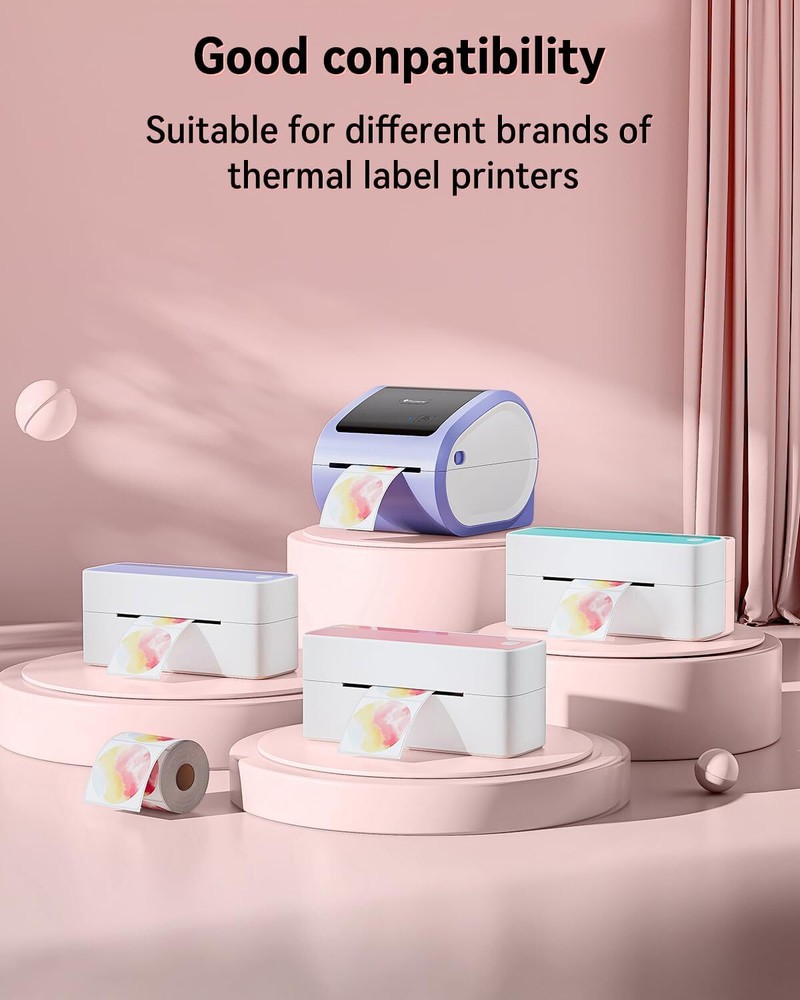 Phomemo 2" Direct Thermal Printer Label Self-Adhesive Round Sticker Address Tag