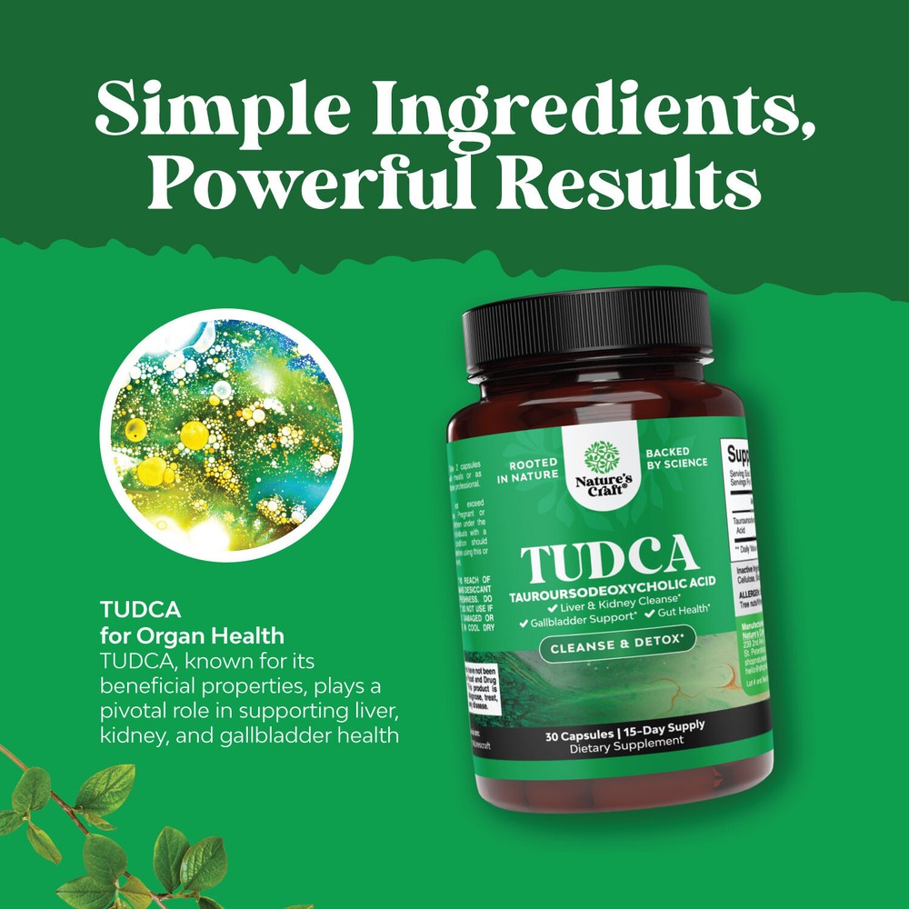 Advanced Bile Salt TUDCA Supplement - Extra Strength TUDCA 500mg Per Serving