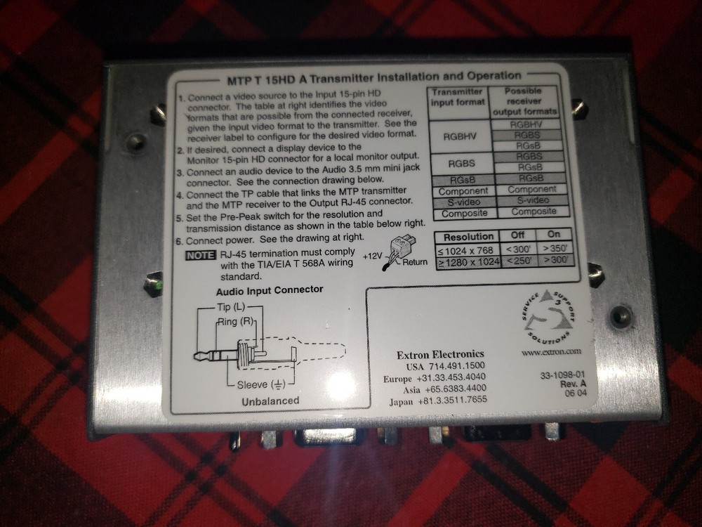 Extron Versa Tools MTP T 15HD A Transmitter