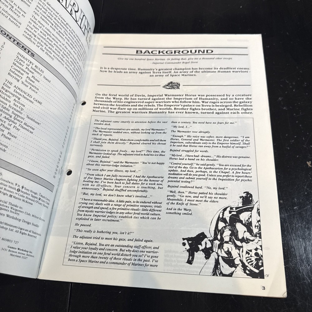 Core Rulebook - 1989 Paperback - Epic Warhammer Games Workshop