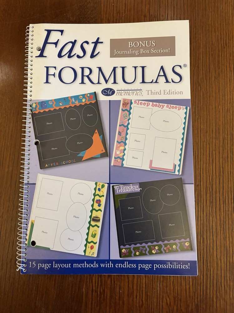 Creative Memories Fast Formulas Third Edition 72 Pgs Scrapbooking Layouts 2001